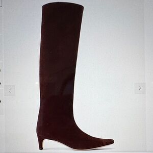 STAUD mahogany Wally suede boot.